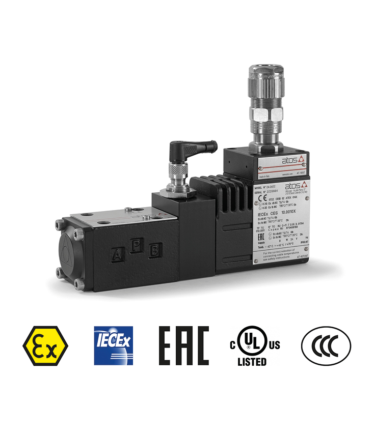 Multi-certified ex-proof valves with spool position monitor | Atos Group