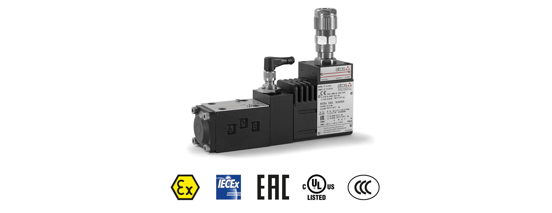 Multi-certified ex-proof valves with spool position monitor | Atos Group